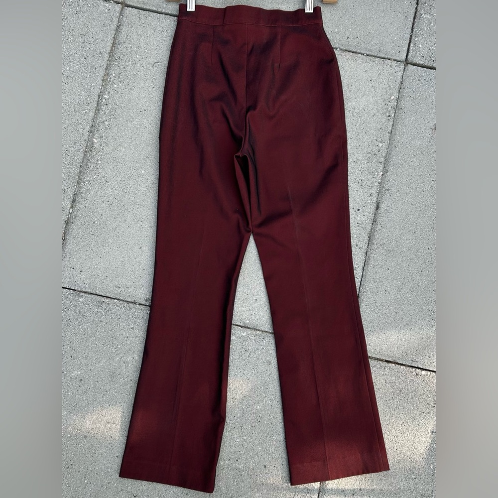 Vintage CINDY Y2K Burgundy Iridescent High Waist‎ Kick Flare Trouser Size Medium - Picture 6 of 6